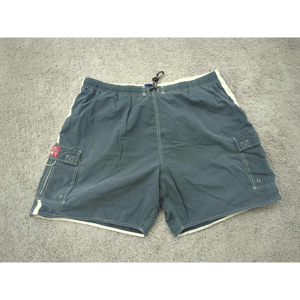 Big Dogs Swim Shorts Mens‎ 2X Black Pull On Cargo Pockets Mesh Lined Casual